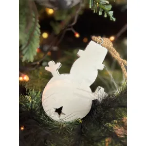 Wooden Snowman Ornament 3.5x4.5in 1