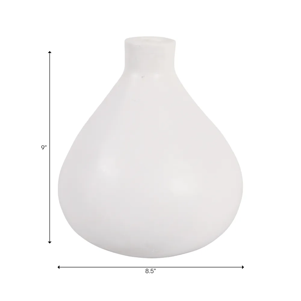 DUTTONSIDE WHITE VASE 9 (IN)