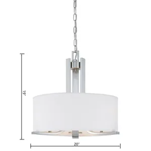 Pendenza 20'' Wide 3-Light Chandelier - Brushed Nickel 2