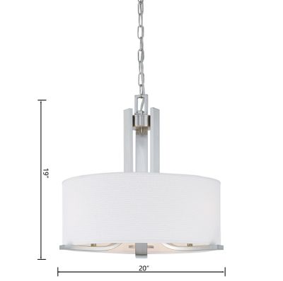 Pendenza 20'' Wide 3-Light Chandelier - Brushed Nickel