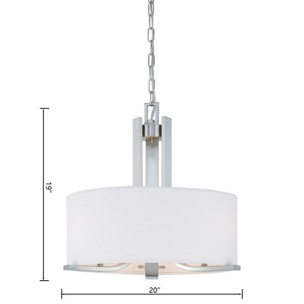Pendenza 20'' Wide 3-Light Chandelier - Brushed Nickel