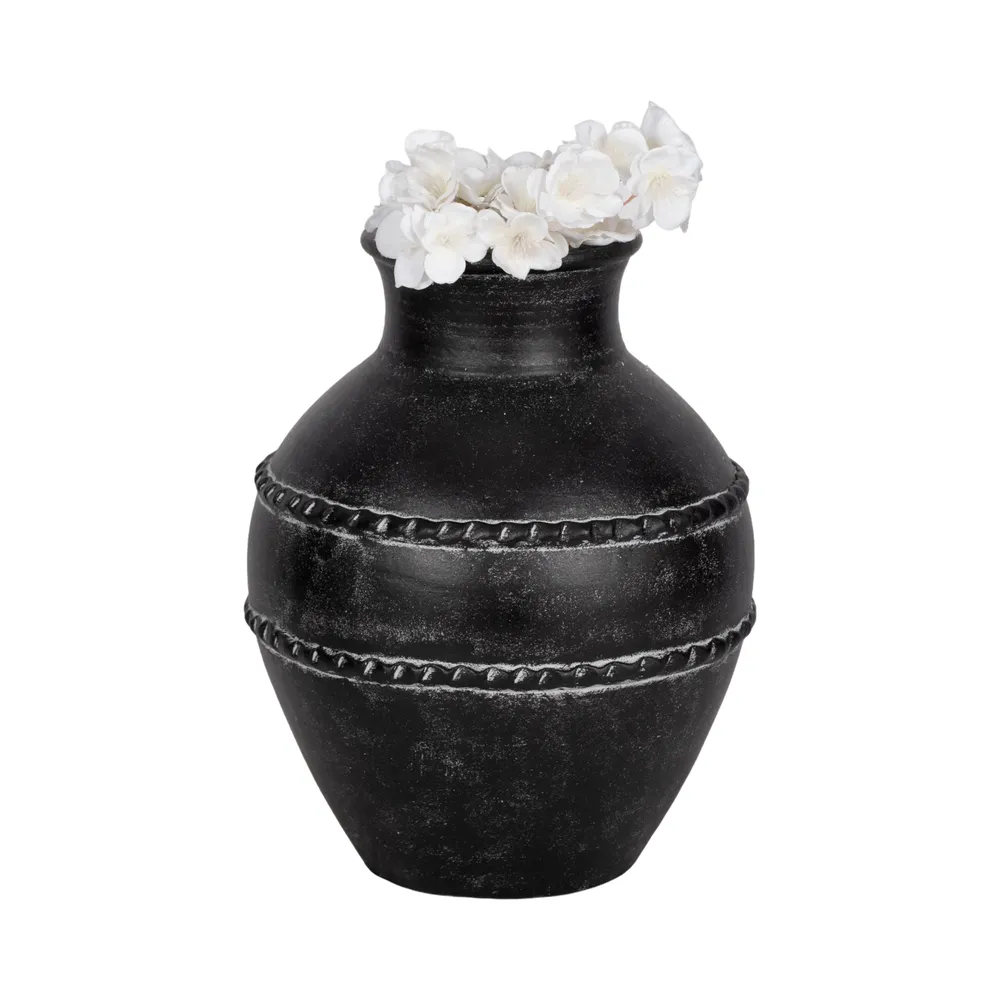 ROSEBEACH BLACK VASE 14 (IN)