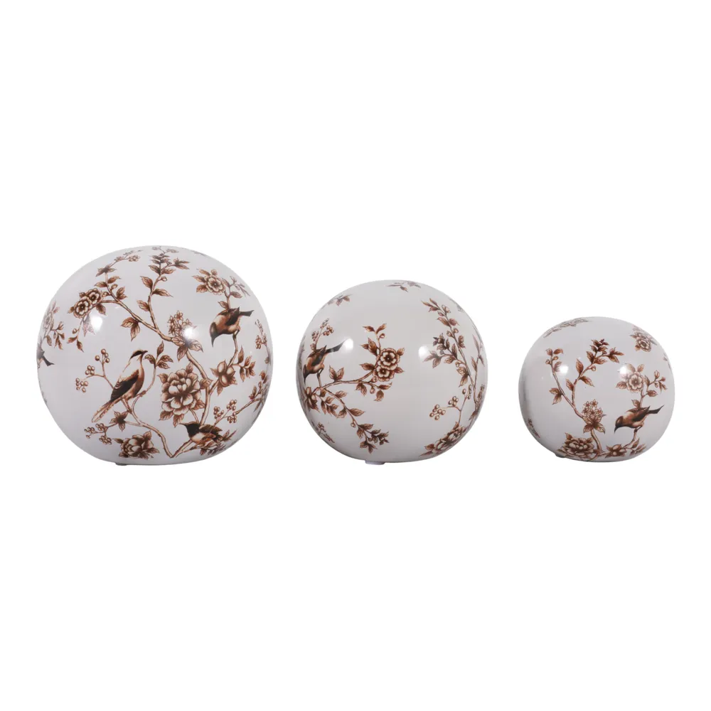 MAXBROOK SET OF 3 BROWN ORBS 6 (IN)