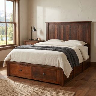 Barnwood Footboard Dresser for Platform Bed - Two Drawer - Single
