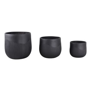 TODDCLIFF SET OF 3 BLACK PLANTER 16 (IN) 3