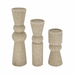 CLOVERRUN SET OF 3 BROWN CANDLE HOLDER 15 (IN) 4