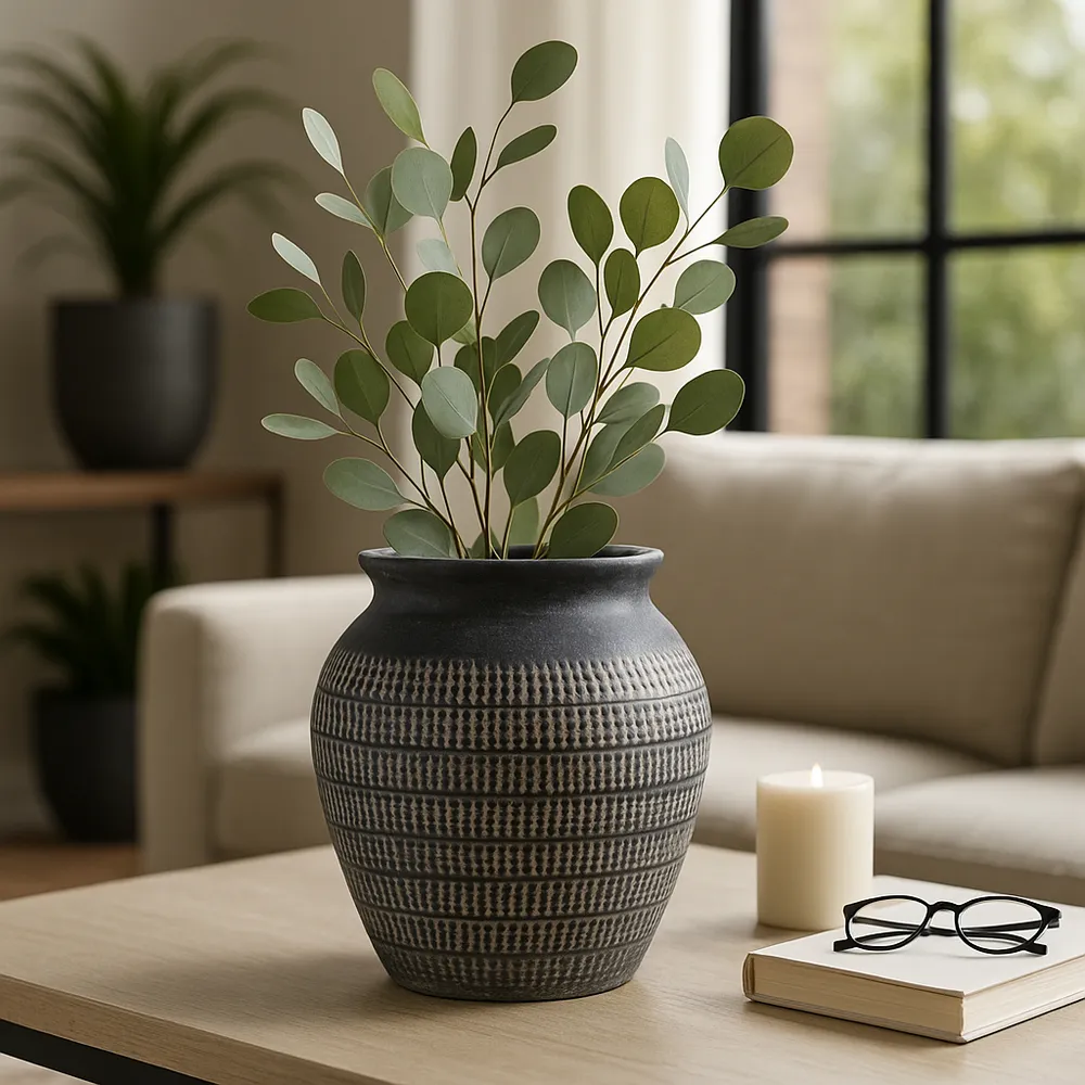 HARKENDALE BLACK VASE 9 (IN)
