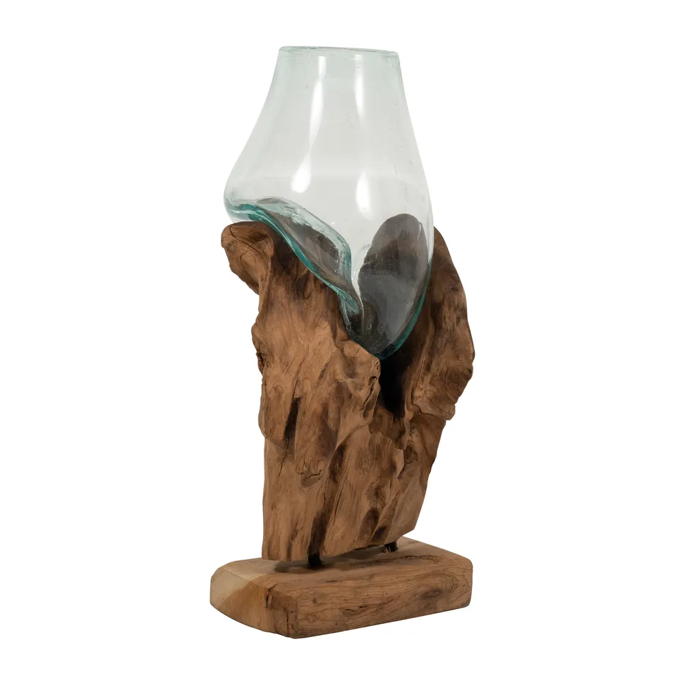 BARRONFORD BROWN GLASS VASE 12 (IN)