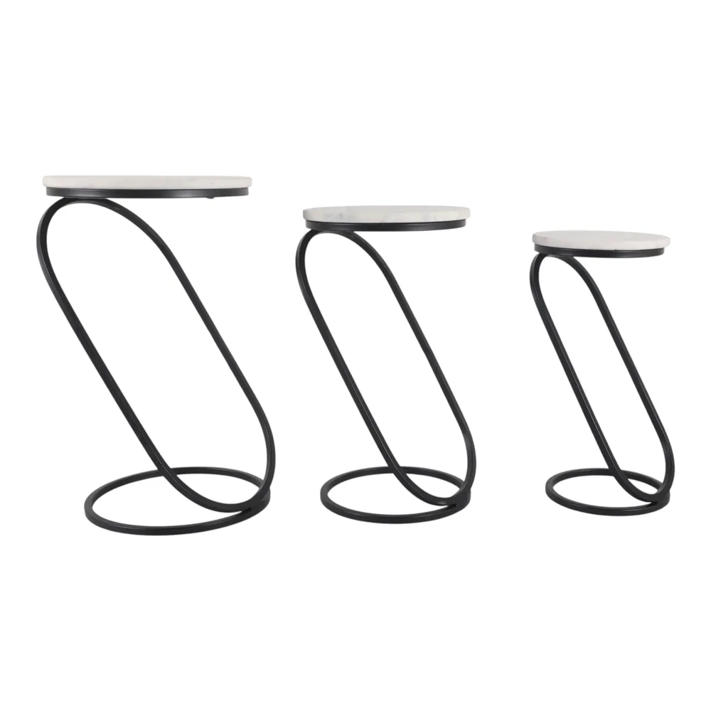 BENTONHAM SET OF 3 WHITE PLANT STANDS 21 (IN)