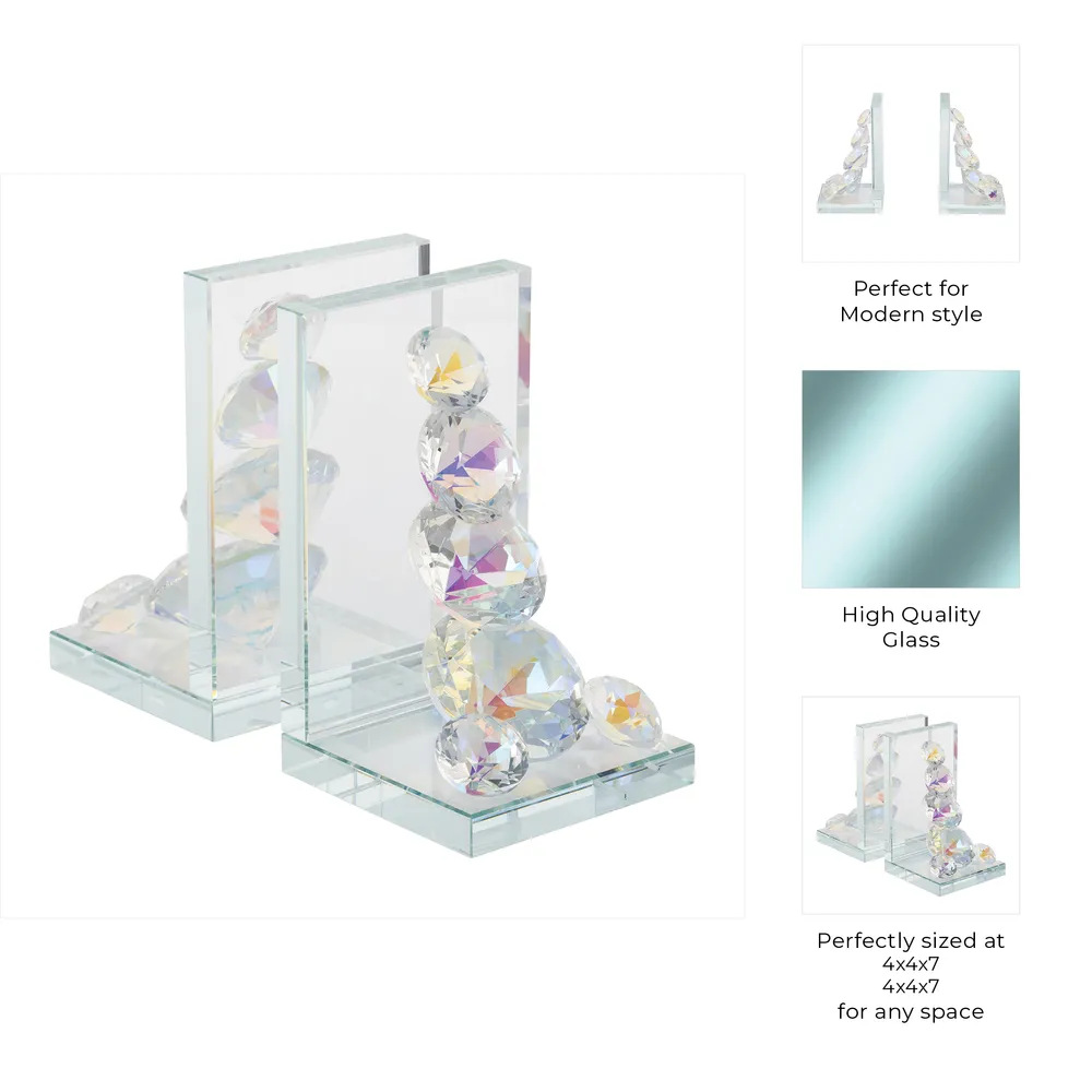 GARLANDGROVE SET OF 2 CLEAR BOOKENDS 7 (IN)