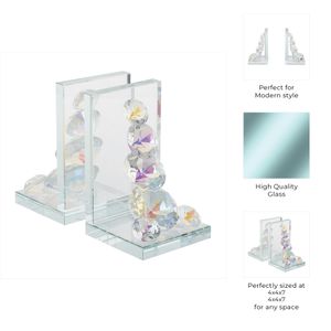 GARLANDGROVE SET OF 2 CLEAR BOOKENDS 7 (IN) 9