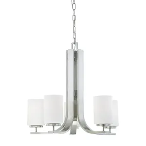 Pendenza 23.5'' Wide 5-Light Chandelier - Brushed Nickel 1