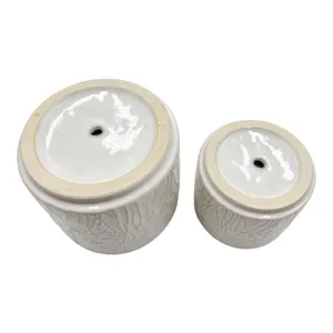 DANEBY SET OF 2 IVORY PLANTER 7 (IN) 5