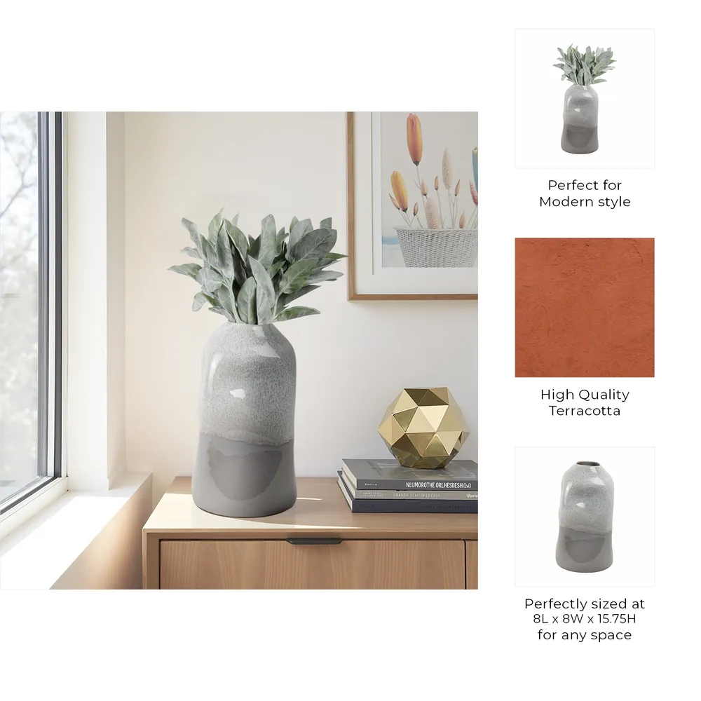 BRONSONLAND GRAY VASE 16 (IN)