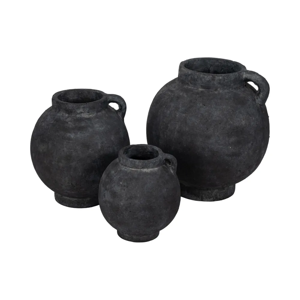 CORBINFORD BLACK VASE 12 (IN)
