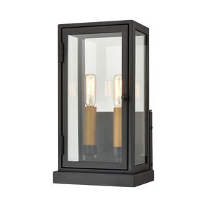 Foundation 13'' High 2-Light Outdoor Sconce - Matte Black 1