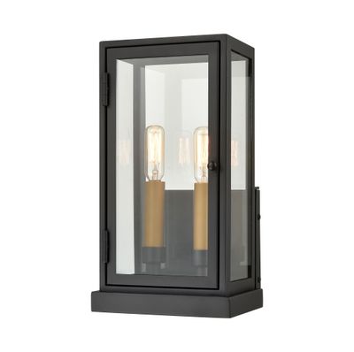 Foundation 13″ High 2-Light Outdoor Sconce - Matte Black