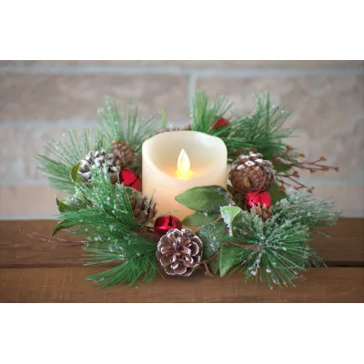 Holiday Bells 6.5in Candle Ring