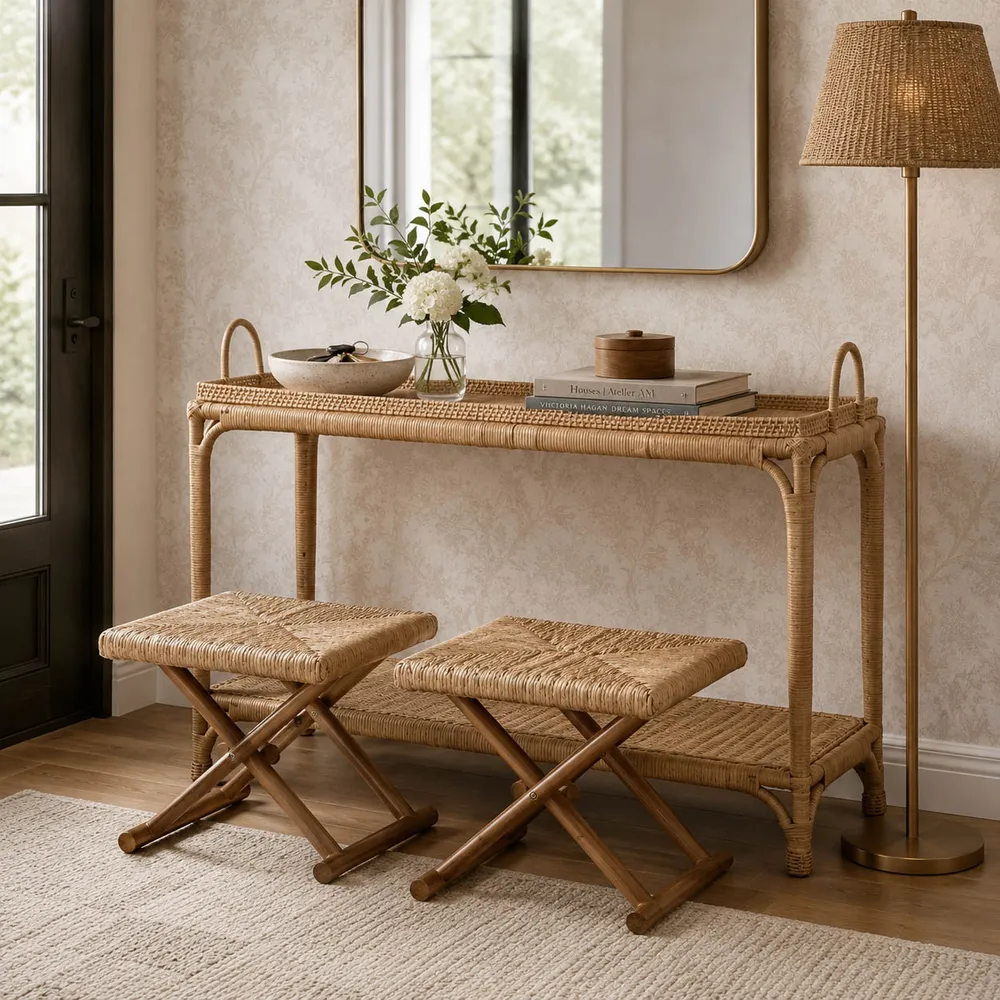 ENNISWIND SET OF 3 TAN CONSOLES 30 (IN)