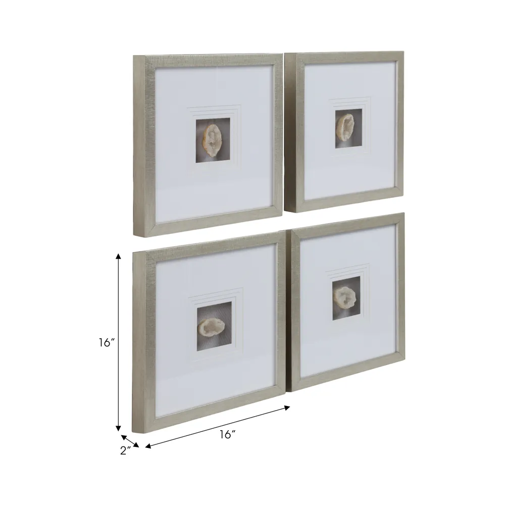 LIEFOAK SET OF 4 WHITE ART 16 (IN)