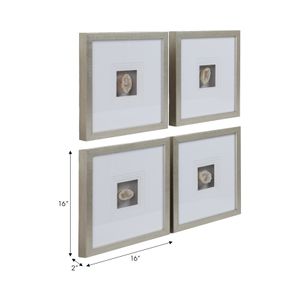 LIEFOAK SET OF 4 WHITE ART 16 (IN) 9