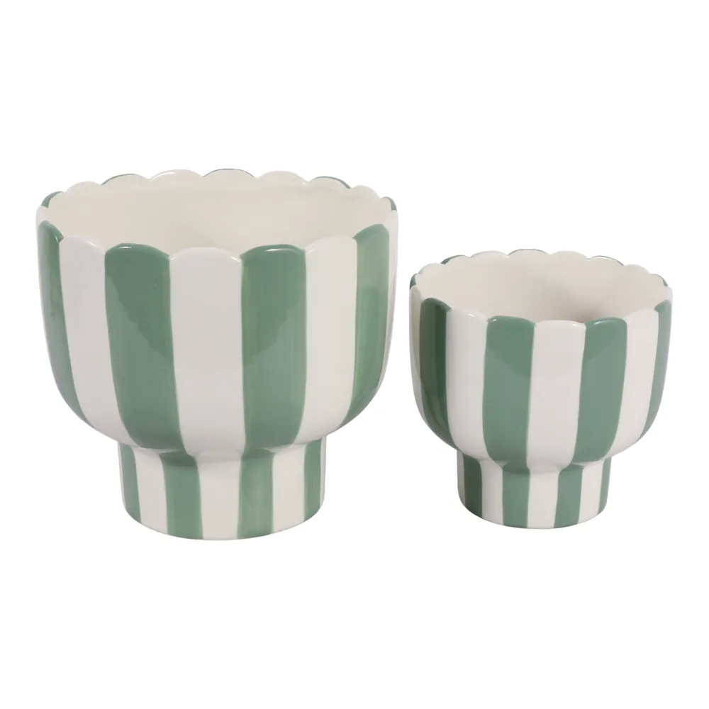 HARDYGROVE SET OF 2 GREEN PLANTER 7 (IN)