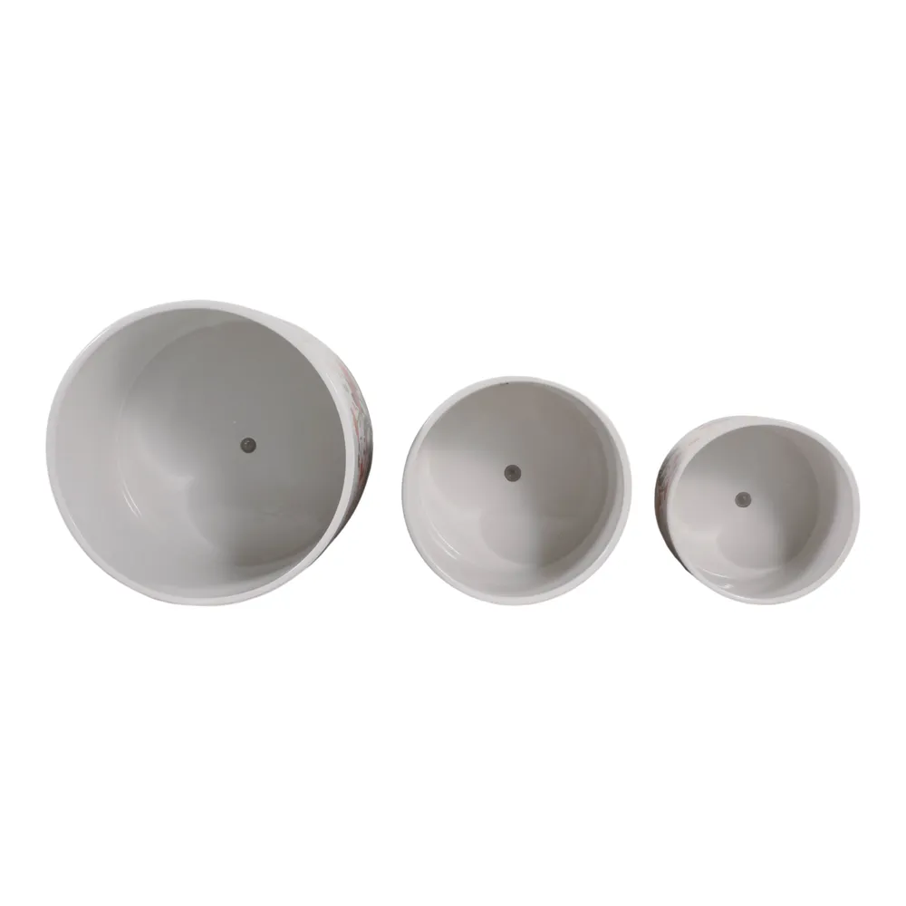 BRYNHAM SET OF 3 RED PLANTER 11 (IN)