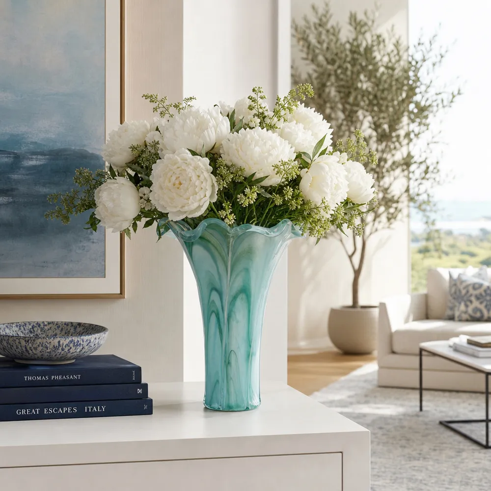 HARDENPORT BLUE GLASS VASE 15 (IN)