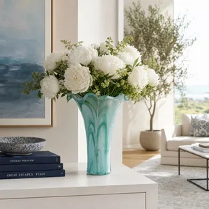 HARDENPORT BLUE GLASS VASE 15 (IN) 11