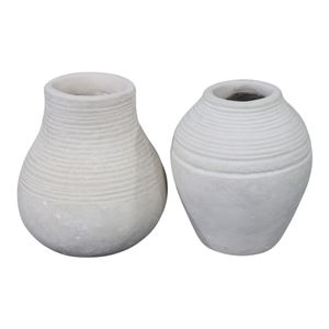 DRAPERFIELD SET OF 2 IVORY VASES 6 (IN) 1
