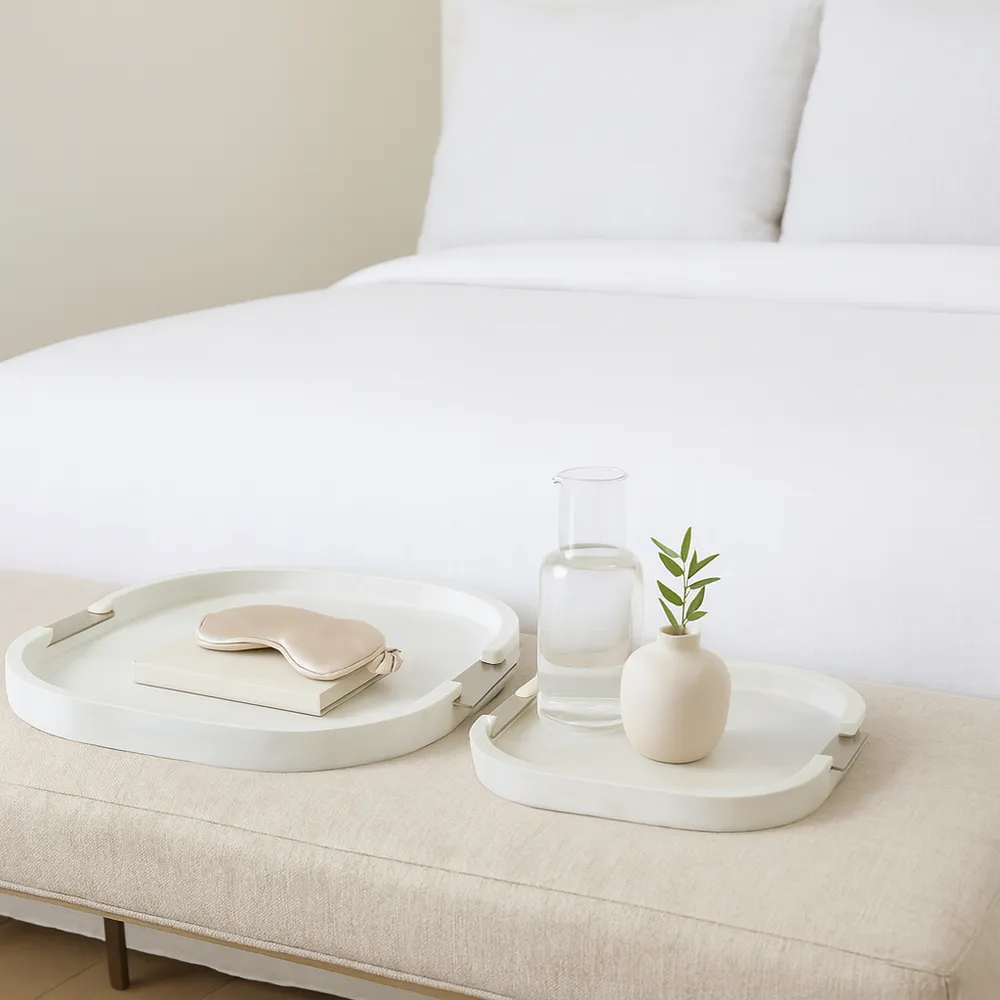 HOBARTSIDE SET OF 2 WHITE TRAY 2 (IN)