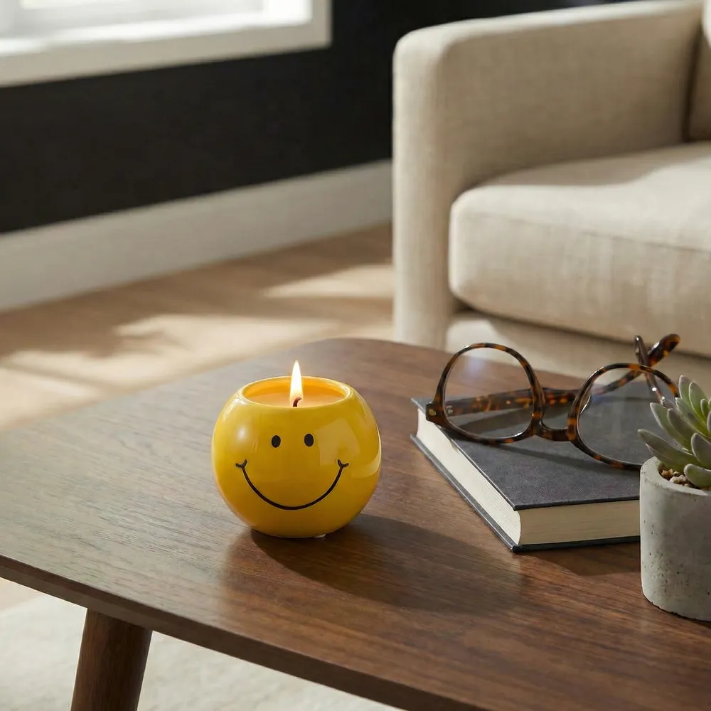 DIXONSTONE COCONUT GOJI SMILEY FACE CANDLE 3 (IN)