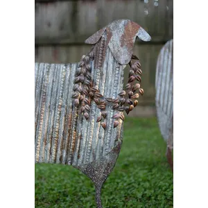 Set of 3 Corrugated Metal Christmas Sheep Yard Art 2