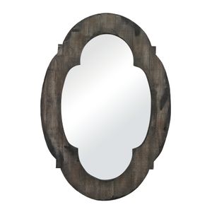 Wood Framed Wall Mirror - Aged Gray 1