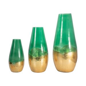 REEDMORE GREEN GLASS VASE 19 (IN) 8