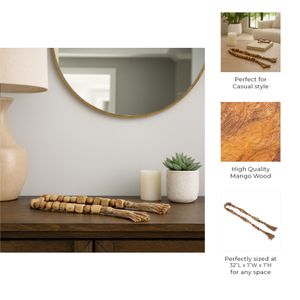 WOOD, 32X.75 BEAD GARLAND, NATURAL 10