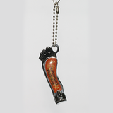 FOOT-SHAPED GLITTER NAIL CLIPPER KEYCHAIN 1