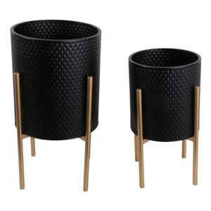 HAYFORDTON SET OF 2 BLACK PLANTER 23 (IN) 5