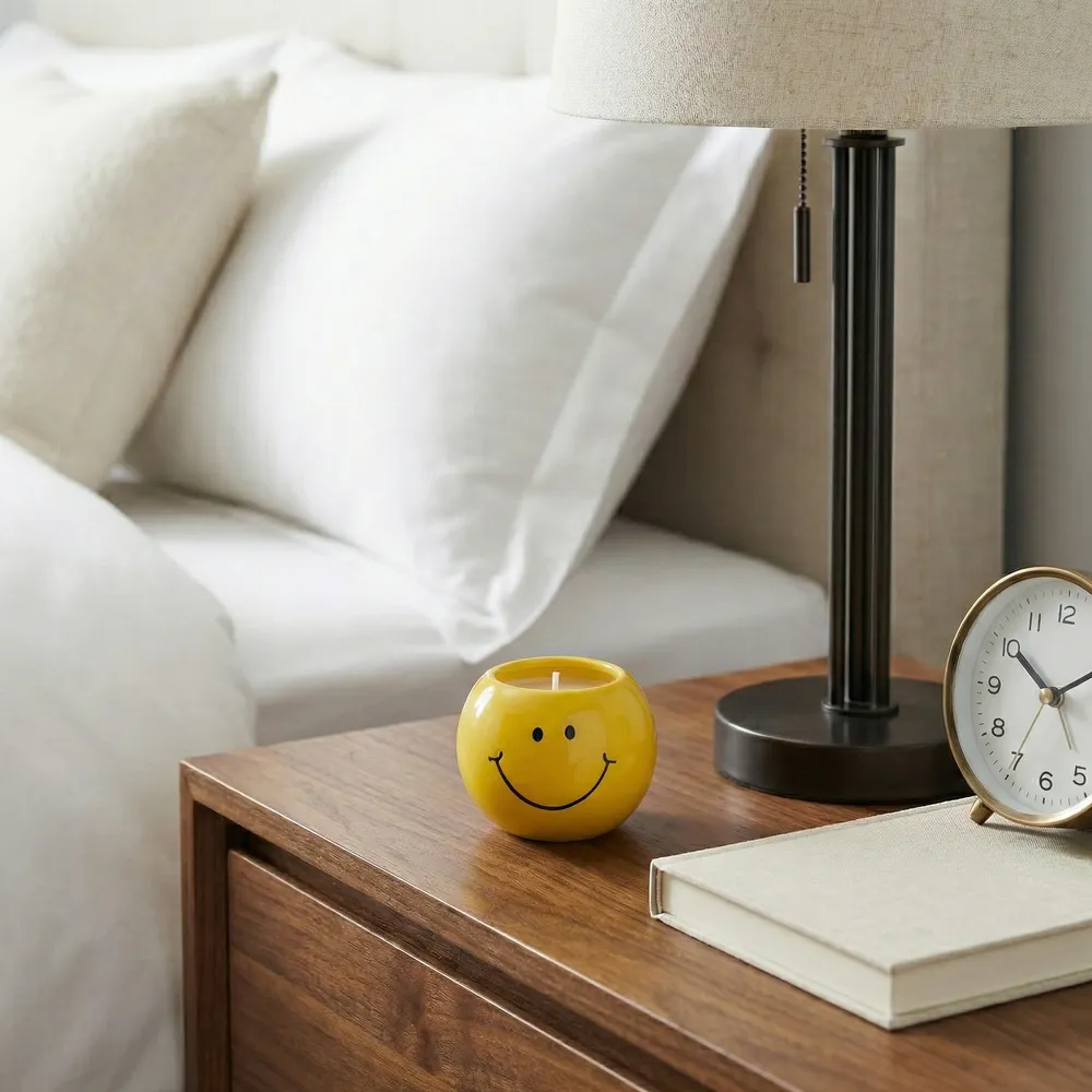 DIXONSTONE COCONUT GOJI SMILEY FACE CANDLE 3 (IN)