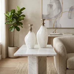 SLATETON SET OF 2 WHITE JARS 13 (IN) 2
