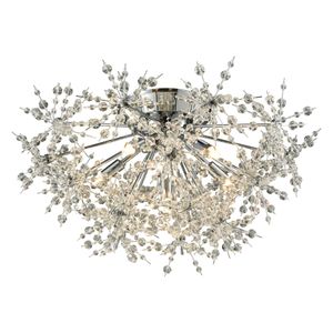 Snowburst 21'' Wide 6-Light Semi Flush Mount - Polished Chrome 1