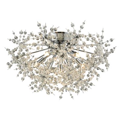 Snowburst 21″ Wide 6-Light Semi Flush Mount - Polished Chrome