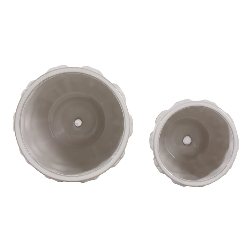 DRAPEROAK SET OF 2 IVORY PLANTER 7 (IN)