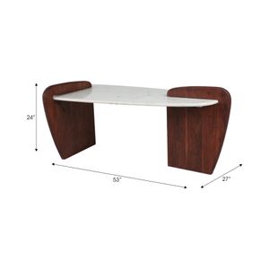 ZOEFIELD WHITE COFFEE TABLE 24 (IN) 9