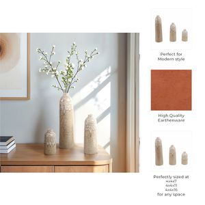 KELSEYLAKE SET OF 3 TAN VASES 16 (IN) 10