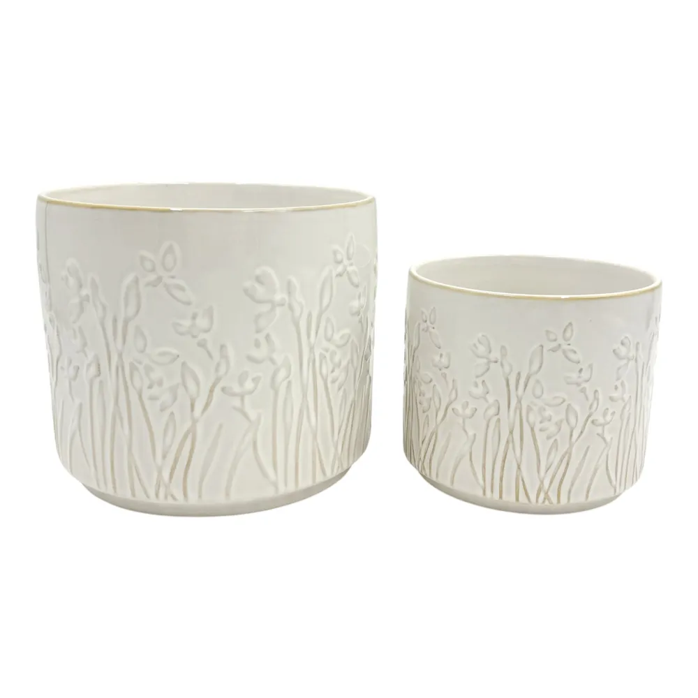 DANEBY SET OF 2 IVORY PLANTER 7 (IN)