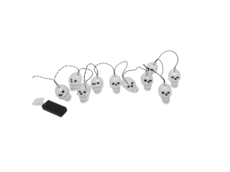 6ft Battery-Operated Glitter Skull LED String Lights 2