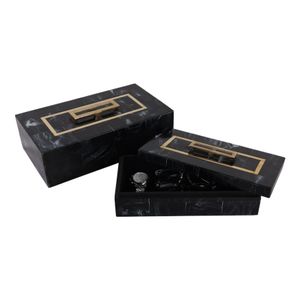 FARGOHAM SET OF 2 BLACK BOXES 5 (IN) 3