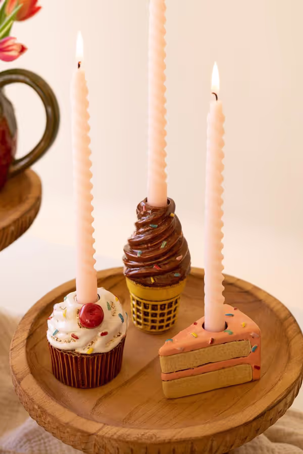 Set of 3 Dessert Ceramic Taper Holders