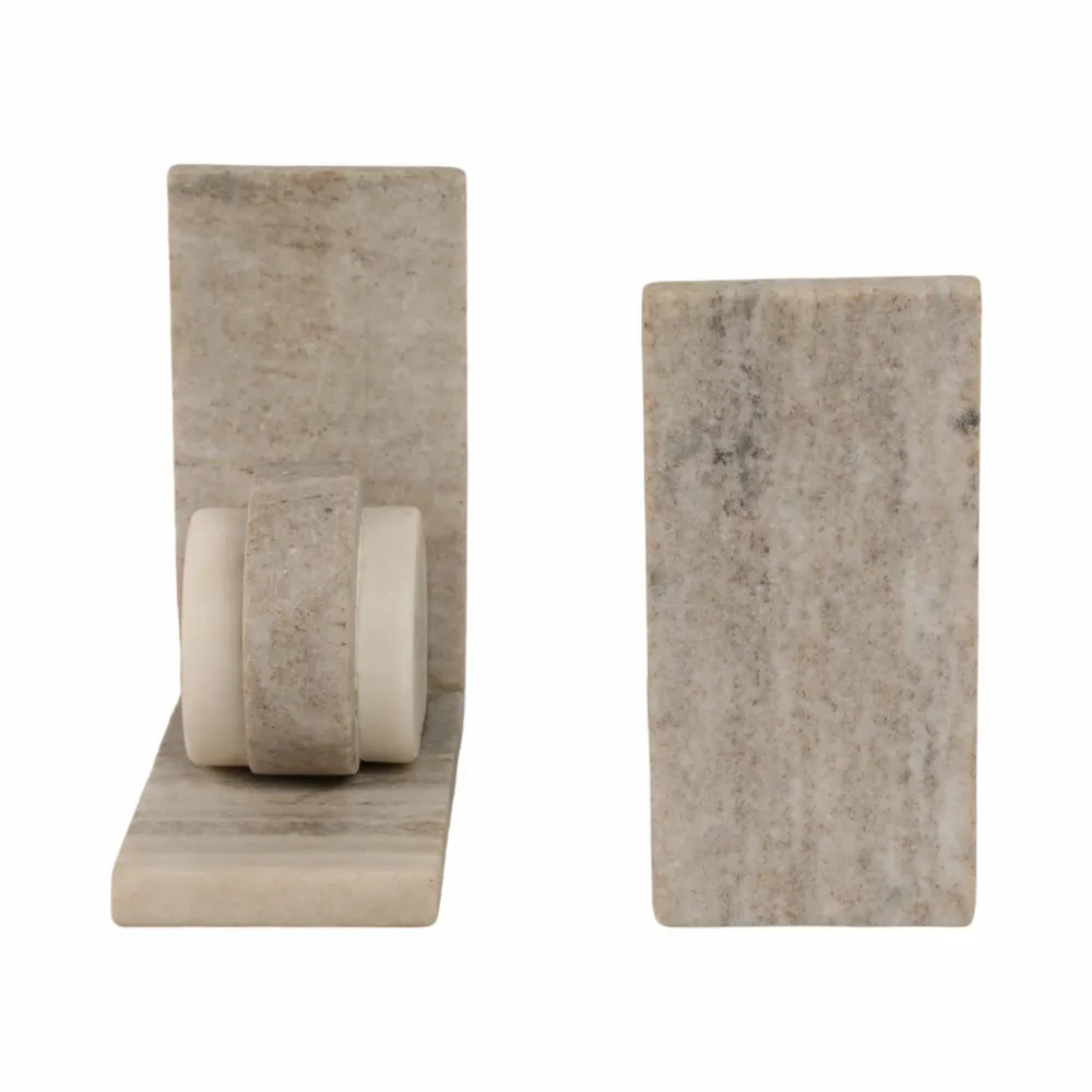 DAYTONVIEW SET OF 2 IVORY BOOKENDS 6 (IN)